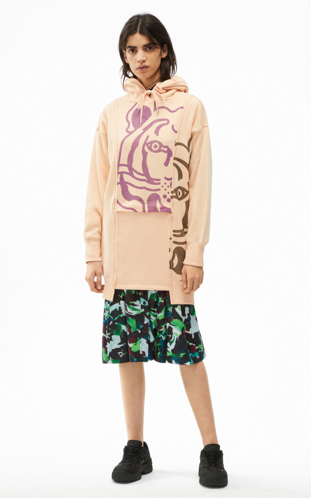 Kenzo Hooded K Tiger sweater Haljine Ženske - Roze - Hrvatska ZLOANQ165